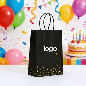 Bolsas de Papel Kraft para Regalos de Fiesta, Suministros para Bodas, Bolsas de Regalo de Papel Dorado con Forma de Corazón, Bolsas de Embalaje para Cumpleaños y Navidad - Product Image 1