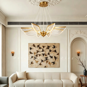 Copper Customized Nordic Living Room <b>Bedroom</b> Decor <b>Ceiling</b> Farmhouse <b>Led</b> Chandelier Luxury Modern Brass <b>Lights</b> - Product Image 1