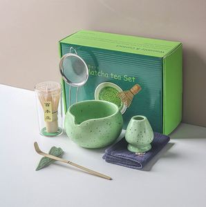 Ceramic <b>Set</b> 7-Piece 4-Piece <b>Matcha</b> Bowl Spout Japanese Style White Hon-Ri Chasen Stand for <b>Tea</b> - Product Image 1