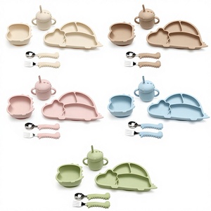 Juego de Alimentación para Bebés OEM/ODM, Plato de Succión con Dinosaurios, Tazón, Cuchara, Tenedor, 5 Piezas, 0-12 Meses, Fácil de Limpiar, para Niños Pequeños - Product Image 3