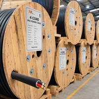 Cable Eléctrico Industrial de Alta Resistencia con Aislamiento de PE de 600V, 4 Hilos de Cobre Trenzado