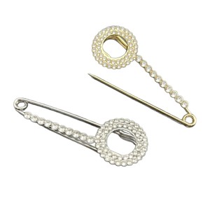 Rhinestone Brooch For Women Gold Silver Zinc Alloy Party Fashion Pin Geometric <b>Ring</b> Design Cardigan Bag <b>Clip</b> - Product Image 5