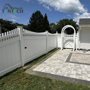 Fentech Modern White Vinyl Pikcts Top Privacy Fence PVC Plastic Garden Vila Playground Valla de vinilo Paneles para la venta - Product Image 1
