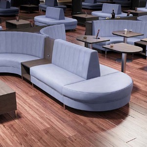 Muebles de Cuero Contemporáneos Personalizados para <span class=keywords><strong>Restaurante</strong></span> o Salón de Bolos, Asientos de Madera para Salón de Bolos - Product Image 2