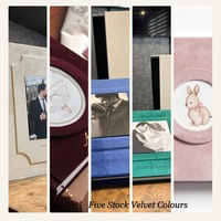 Album photo en velours à pages plates avec impression, pages plates à 180 degrés et couverture à panneau rainuré pour studios photo et revendeurs