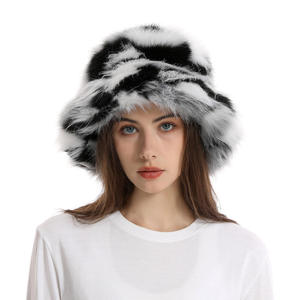 Luxury Winter Warm Oversized Faux Fur Fluffy Plush Fuzzy Unisex <strong>Fisherman</strong> Cap Ski Travel Cycling Party Casual Fishing Bucket Hat - Product Image 3