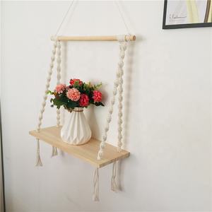 Étagère murale <span class=keywords><strong>en</strong></span> macramé, étagère d'angle <span class=keywords><strong>en</strong></span> macramé, mini porte-plante suspendu - Product Image 6