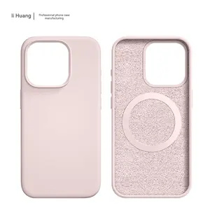 Casing penutup ponsel silikon pengisi daya nirkabel, untuk Apple iphone 11 12 13 14 15 Pro Max pengisap magnetik untuk desainer Logo kustom