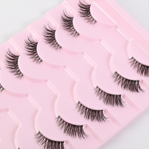 10 paires de demi-cils naturels pour un effet 3D, réutilisables, avec bande transparente invisible, faux cils pour le maquillage quotidien, certifiés OEM ODM MSDS - Product Image 2