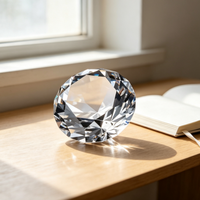 Boule de cristal transparente ornée de diamants, artisanat de haute qualité, décoration pour la maison et les mariages, bijou de comptoir, article très demandé