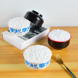 <b>Large</b>-sized food toy/storage <b>box</b>/prop for photography, featuring realistic rice and blue-and-white porcelain bowls. - Product Image 4