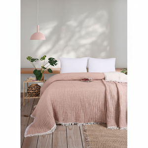 Manta Ligera de Muselina 100% Algodón Súper Suave, Tejida a Rayas, Estilo Europeo-Americano, para las Cuatro Estaciones, de 7 Capas de Gasa - Product Image 1