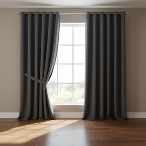 Cortinas Opacas Estilo Hotel, Color Gris Oxford, con Anillas, para Ventanas Largas - Product Image 2