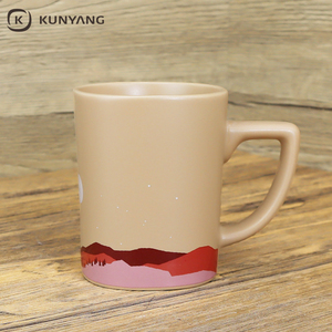 Tasses à café <span class=keywords><strong>en</strong></span> céramique artistiques zen asiatiques de haute qualité personnalisées paysage de soleil et de lune Design créatif - Product Image 2