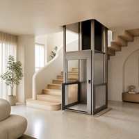 Ascenseur semi-cabine moderne pour plateforme, offrant un accès vertical aux résidences compactes et dotées d'un contrôle de sécurité intelligent pour les villas