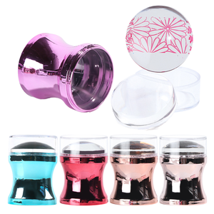 Kit de tamponnage pour ongles double 3,8 cm, tampon en silicone effet gelée, racloir en plastique, ensemble portable de transfert d'images pour DIY Nail Art et manucure en salon - Product Image 1