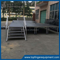 Plateforme de scène en aluminium pour événements, podium extérieur à quatre pieds pour concerts et mariages, certifié