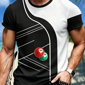 T-shirt da uomo S.Q.F. 100% cotone, stampa a trasferimento termico, 300 grammi, modello 8 Ball, stile retrò vintage grunge streetwear, manica corta, girocollo, casual - Product Image 3