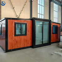 Maison conteneur de luxe extensible 20ft 40ft, maison modulaire préfabriquée en acier portable, villa 1 2 3 4 chambres