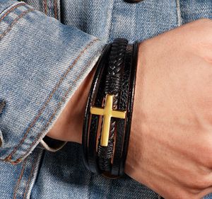 Bracelet en cuir de fabricant de la Chine avec la croix pour les hommes - Product Image 6