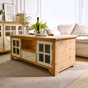 Mesa de Centro INNOVA de Madera Maciza con Cajón de Almacenamiento, Diseño Europeo Moderno, Mueble Decorativo para Sala de Estar, Estilo Natural - Product Image 3