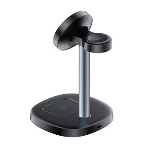 Produit de dropshipping : Chargeur sans fil magnétique 3-en-1 rapide 15W pour téléphone portable, écouteurs et montre - Product Image 5