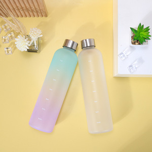 Botella de Agua de Lujo 2026 de 1000 ml con Degradado Esmerilado, Venta al por Mayor, Logotipo Personalizado, Tapa de Acero Inoxidable, Gran Capacidad, para Deportes y Gimnasio - Product Image 3