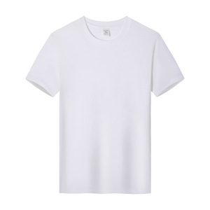Custom Short Sleeve T-Shirt White Cotton Round Neck Loose Fit Workwear Leisure Wear Adult Size YZ01-S00 - Product Image 1