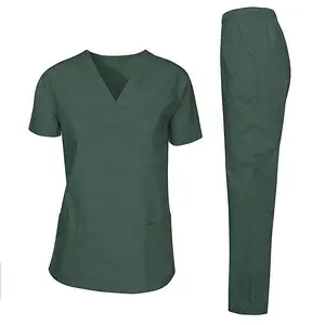 Witte Chirurgische Pyjama Dokter Kiel Scrubs Uniform Verpleegster Scrubs Medische Kleding Scrubs Scrub Met Logo