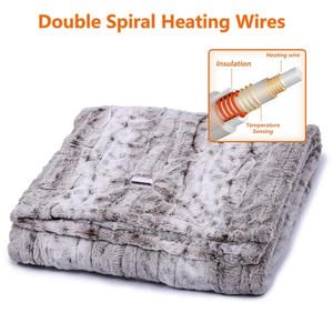 Electric Heating Blanket Portable Temperature Control Knitted Soft Rabbit Fur <strong>Throw</strong> for Winter and <strong>Autumn</strong> - Product Image 5