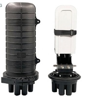 Penutup Sambungan Serat Optik Tipe Dome Vertikal Luar Ruangan FTTH, Heat Shrinkable Sealing 48 96 144 Core, 1 Inlet 4 Outlet