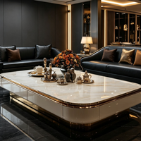 Table basse moderne et durable, style luxe léger, en microlite de haute qualité, créative, en marbre, pour salon