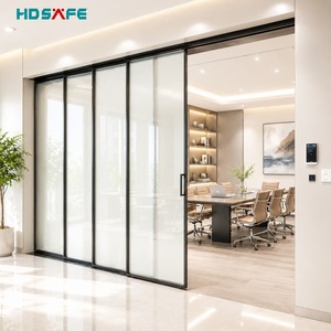 Porta Scorrevole in Vetro con Telaio Sottile Moderno, <span class=keywords><strong>Porte</strong></span> in Vetro Temperato Personalizzate per Case e Hotel di Lusso - Product Image 4