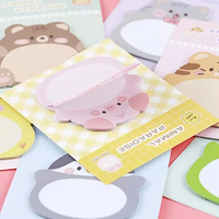 Notas Adhesivas con Forma de Animales Pequeños de Dibujos Animados – Papel de Notas Colorido y Bonito, Blocs de Notas Creativos con Formas Simples para la Escuela y la Oficina