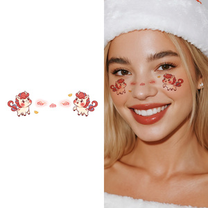 Tatouages temporaires colorés et mignons en forme de <span class=keywords><strong>cheval</strong></span>, autocollants de style chinois rouge, maquillage de dessin animé, <span class=keywords><strong>tatouage</strong></span> imperméable pour le visage, le bras, la jambe - Product Image 1