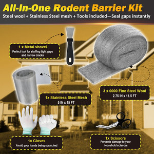 Thép không gỉ thân thiện với môi Chuột Repeller cuộn khoảng cách phụ cho nhà để xe vườn giữ chuột đi lỗ gỗ đánh bóng kim loại - Product Image 1