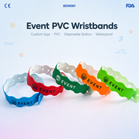 Bracelets jetables personnalisables en PVC souple, étanches, en vinyle, pour événements, fêtes, festivals