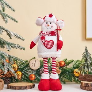50cm <b>Christmas</b> Stretchable Santa Claus Doll Knitted <b>Sweater</b> Long-Legged Skiing Doll Window Display Ornament - Product Image 4