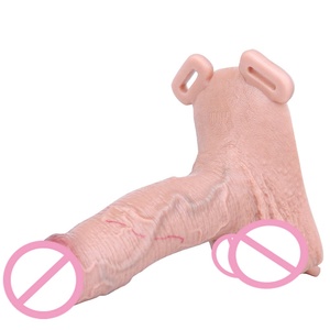 Dildo con correa de fábrica, pantalones de cuero con dildo hueco, funda realista para pene, alargador de pene masculino para diversión sexual en pareja - Product Image 5