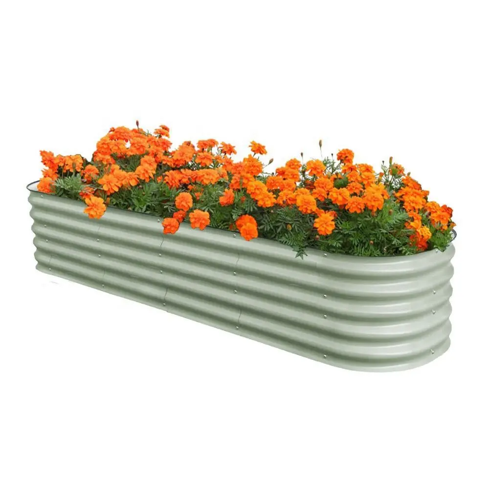 Большая уличная оцинкованная поднятая садовая кровать, металлический подъемный садовый ящик для цветов, трав, фруктов