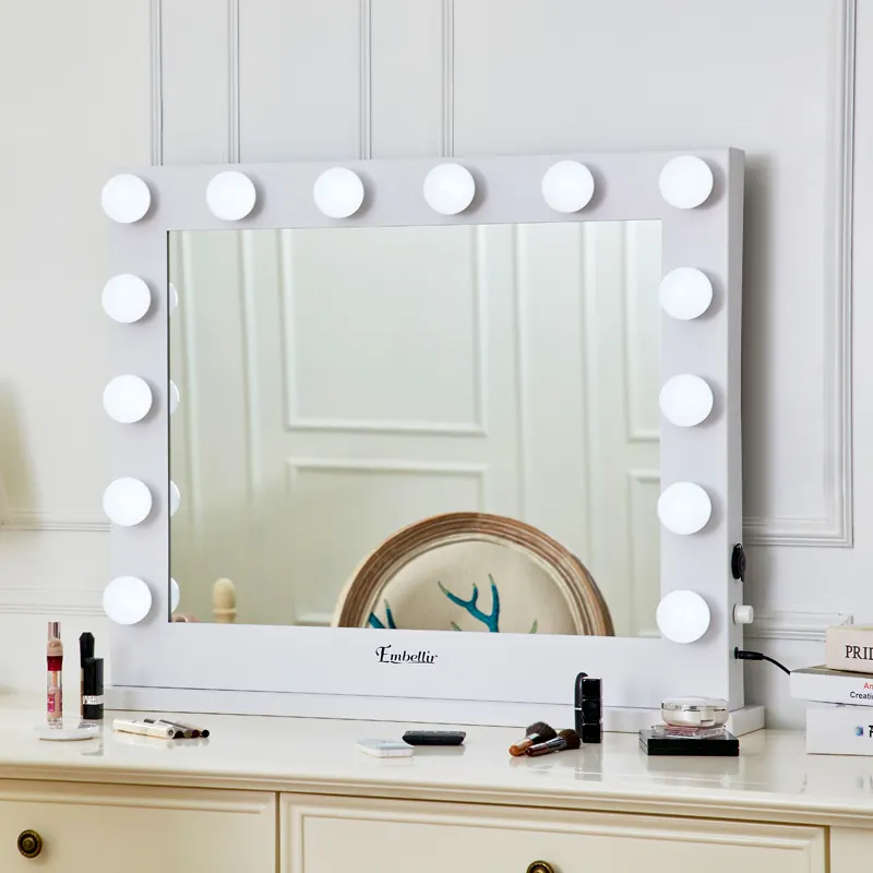 Internationale warmverkoopスリムspiegel decoreren van meubelen Makeup spiegel met lamp Aangepast spiegel