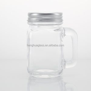 Bán Buôn Rộng Miệng 30Ml 50Ml 120Ml 475Ml <span class=keywords><strong>Mason</strong></span> Lọ Thủy Tinh Uống Bia Nước Trái Cây Container Lọ Với Xử Lý Và Kim Loại Nắp - Product Image 6