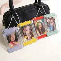 Faible MOQ, Pochette étanche de 3 pouces pour bonbons, porte-cartes photo KPOP en PVC transparent personnalisé avec fermeture éclair et porte-clés