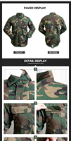 Vêtements de chasse sportifs de style jungle classique, chemise camouflage respirante décontractée