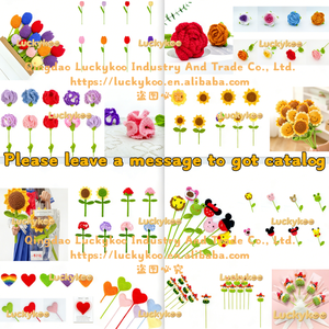 Luckykoo Mini Fleurs au <span class=keywords><strong>Crochet</strong></span> Personnalisées en Pot, Composition Florale Faite Main, Décoration de Bureau et d'Intérieur, Commande en Gros - Product Image 6