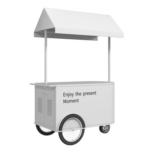 Carrito de Venta Móvil Negro con Logotipo Personalizado, Carrito de Exhibición Moderno con Toldo <span class=keywords><strong>para</strong></span> Cosméticos y Accesorios - Product Image 6