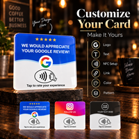 Plaque d'avis NFC en PETG imprimée avec code QR et dos adhésif – Panneau de retour d'information sans contact pour la réception des entreprises locales