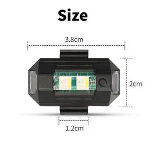 Luz Estroboscópica de 7 Colores, Luz Trasera LED USB Anticollisión para Bicicleta / Luz Intermitente de Señalización para Vuelo Nocturno de Aeromodelos - Product Image 4