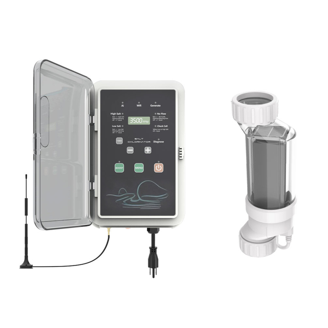 C07P Salt Chlorinator with WIFI Pool Disinfection Equipment Accessories for Swimming Pools AI Machine