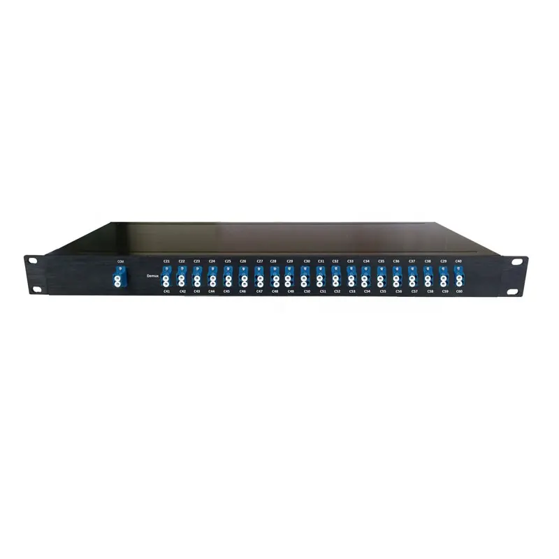 1U chassis rack montieren Gaussian Athermal AWG WDM module100G DWDM 40CH passive mux demux 100Ghz 40 kanäle